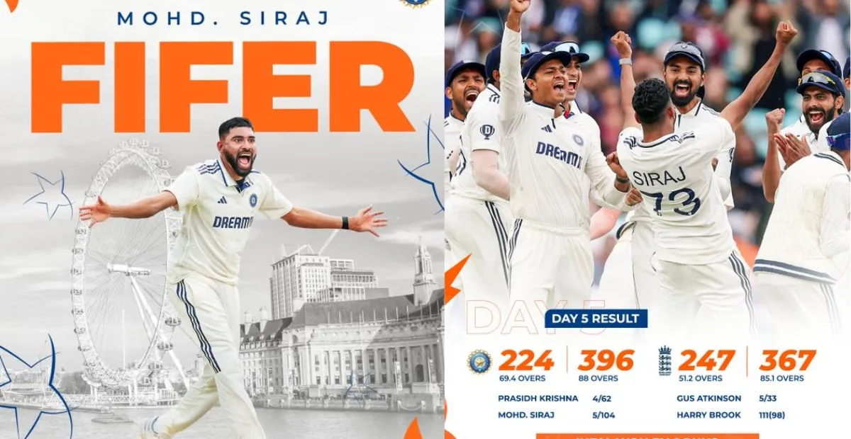 Mohd. Siraj Leads India to Historic Win at The Oval
